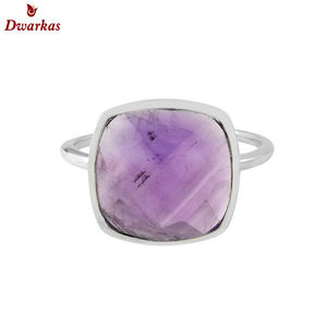 Anillo de piedras preciosas de cuarzo ahumado natural de Plata de Ley 925 clásico Ajuste de bisel para bodas y fiestas directo del fabricante - Product Image 3