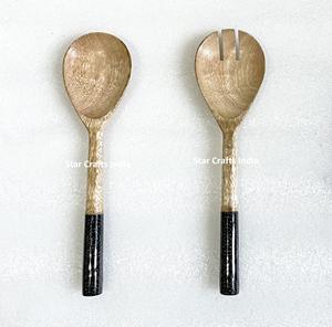 Cuillère à salade en bois d'acacia Serveur de salade personnalisé Ustensiles de cuisine personnalisés Top vente - Product Image 4