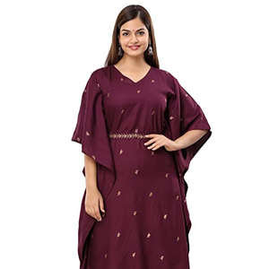 Robe longue en soie pour femmes, style boho vintage, sans manches, robe traditionnelle de couleur unie, robe simple - Product Image 1