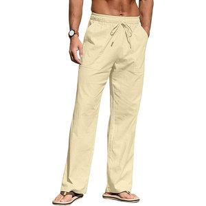 กางเกงขากว้างสำหรับผู้ชายกางเกงเอวยางยืดปานกลางแบนกันลมระบายอากาศได้สีพื้นดีไซน์ตามสั่ง - Product Image 4