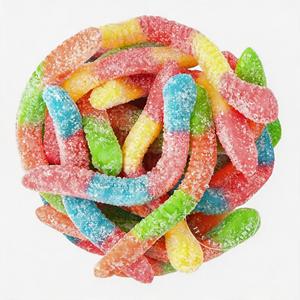 Vente en gros de bonbons gélifiés fruités acidulés personnalisés, sans gélatine, halal, doux et moelleux, en vrac, directement du fabricant - Product Image 1