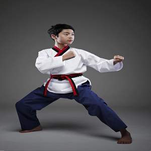 ชุดเครื่องแบบนักเรียนศิลปะการต่อสู้มีเชือกผูกยืดหยุ่นสำหรับเด็กและผู้ใหญ่ขนาด7ออนซ์พร้อมเข็มขัดโลโก้ตามสั่ง - Product Image 3