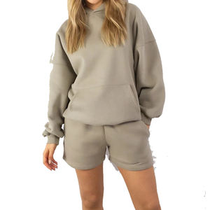 Sudaderas de lana de gran tamaño para mujer unisex con logotipo bordado Patrón sólido con capucha personalizado Suministro ODM por fabricante - Product Image 4