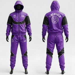 Nouvelle arrivée costume coupe-vent unisexe personnalisé jogging réfléchissant solide à capuche grande taille hiver imperméable léger à l'avant - Product Image 1