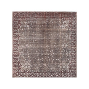 Tapis Azalea noué à la main en laine et soie, motif floral rouge et orange, pour la décoration de la maison et du salon, tapis de couloir 9x12 - Pae-6127 - Product Image 1