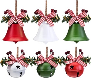 Cloche de Noël décorative en métal pour arbre, décoration de fête de vacances et décoration de maison de style vintage - Product Image 2