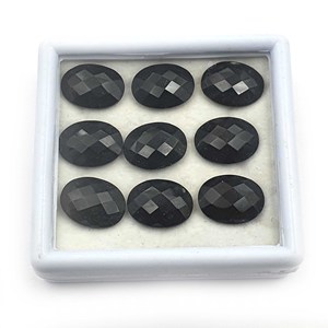 IGI certifié naturel noir Onyx ovale Briolette pierre taillée Lot 16 pièces 12*16 MM 100 CT pour la fabrication de bijoux - Product Image 4