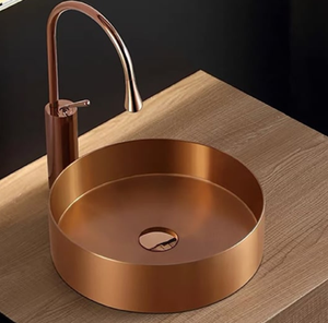 อ่างล้างจานทำจากทองแดงสลักลายโบราณดีไซน์เรียบง่ายทำความสะอาดง่าย - Product Image 4