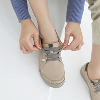 [JSHOE] Chaussures de marche confortables en cuir d'agneau véritable faites à la main en Corée, talon de 4 cm, légères, en cuir souple, baskets à lacets, automne printemps