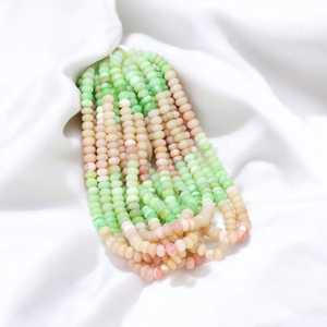 Inde approvisionnement en gros rose vert ombré bonbons opale lisse Rondelle perles 7mm & 10mm pierre brin de pierres précieuses pour la fabrication de bijoux - Product Image 5