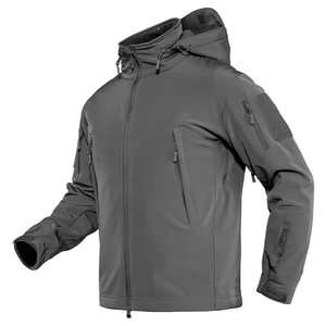 Veste d'hiver à capuche en softshell personnalisée OEM ODM 2025 avec logo, unisexe, imperméable, coupe-vent, fermeture éclair pour homme, pour l'extérieur - Product Image 3