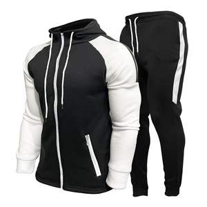 Logotipo personalizado Gimnasio de alta calidad Dos piezas Popular Full Zip Jogger Wear Training Jogging Set Wear Chándal para hombres Mujeres - Product Image 5