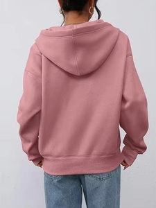 เสื้อสเวตเตอร์มีฮู้ดสำหรับผู้หญิงเสื้อสเวตเตอร์โอเวอร์ไซส์แบบรูดซิปผ่า1/4 - Product Image 6