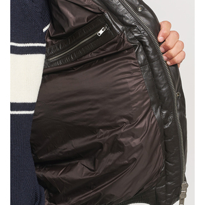 Blouson aviateur noir imperméable et respirant à col montant et vêtements de fitness avec logo personnalisé pour l'hiver vente en gros - Product Image 5