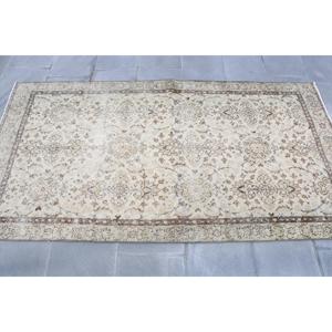 Rug, 3.5x6.6 ft Vintage Rug, <b>Brown</b> Ikat Rug <b>Wool</b> - Product Image 3