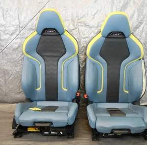 Asientos de Auto de Lujo, Diseño Deportivo de Fibra de Carbono de Alta Calidad, Asientos Tipo Bucket en Amarillo Dorado y Azul para MP4-12C, P1 Speed-tail, GT 540C - Product Image 6
