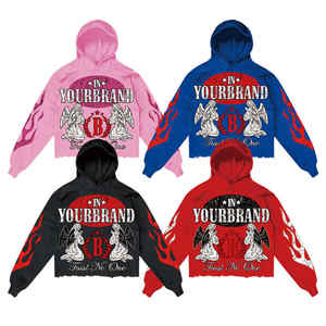 LOGO personnalisé vente en gros pull-over pour homme vierge avec fermeture éclair intégrale manteau à capuche avec fermeture éclair intégrale pour homme - Product Image 5