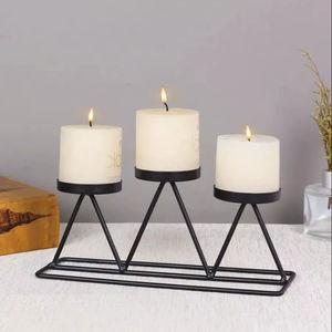 Portavelas de Metal para Exteriores, Resistente a la Intemperie, Duradero, Elegante, Romántico, Decorativo para Mesa, Centro de Mesa Interior - Product Image 1