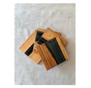 Posavasos de resina epoxi negra de madera de nogal cuadrado de último diseño, utensilios de cocina perfectos para Hotel, accesorio de mesa, decoración de comedor elegante - Product Image 1