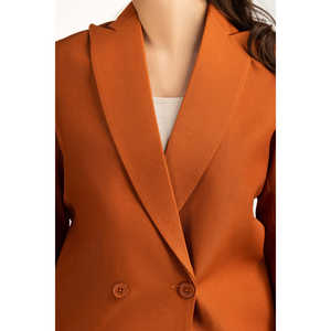 Blazer de Negocios WM-JKT-WS25-252, Corte Regular, Cierre de un Botón, Decoración con Bordado de Cristales, Terciopelo de Lana, Estampado Liso Largo - Product Image 6