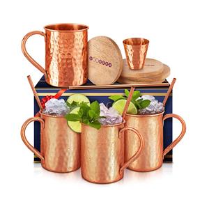 <b>Straight</b> Smooth Copper Beer Mugs With Copper Handle - Product Image 2