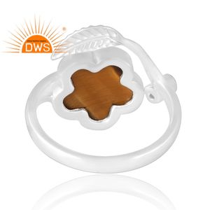 Última Venta de anillo de piedras preciosas de Plata de Ley 925 Ojo de Tigre natural amarillo y Cz joyería personalizada para mujeres regalo para ella - Product Image 2
