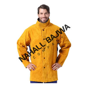 Vêtements en cuir de sécurité industrielle ignifuges ignifuges en cuir de vachette épais costume complet de soudage en cuir fendu pour les soudeurs. - Product Image 2