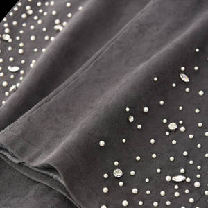 2025 personnalisé hommes Streetwear survêtement français éponge coton surdimensionné pantalon strass jambe large lavage à l'acide pantalons de survêtement évasés - Product Image 3