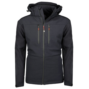 Veste Softshell pour hommes, coupe décontractée, élégante, à capuche et fermeture éclair, veste lourde de haute qualité à coupe moderne avec logo et patchs personnalisés - Product Image 1