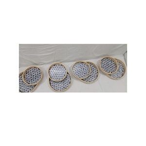 Plateau tissé de canne de haute qualité pour la maison forme ronde et taille personnalisée plateaux de service de café de luxe pour la décoration de Table pour la vente en gros - Product Image 1