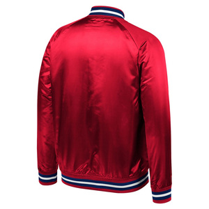 Blouson d'aviateur en satin vintage personnalisé pour hommes, veste universitaire américaine à col montant et à boutons-pression pour le baseball en hiver - Product Image 6