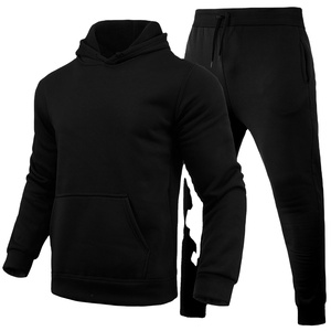 Custom Logo Mens Factory Heavy Fleece Cropped No <b>Strings</b> Hoodies Work Casual Sport Wear Sweatpants Set Tracksuits with Hoodies - Product Image 4