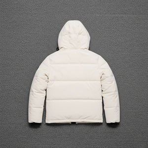 แจ็กเก็ตขนเป็ดมีฮู้ดสำหรับผู้ชายมีซิปรูดสำหรับใส่กลางแจ้งแจ็คเก็ตสีพื้นมีซิปไซส์ใหญ่พิเศษ - Product Image 2