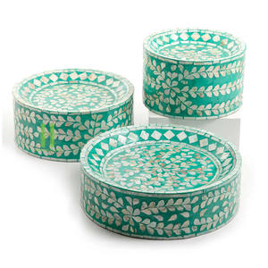 Producto caliente de alta calidad Ecológico Madre de perla Incrustaciones Cake Stand Decorativo Redondo MOP Bandeja Ramanda Holiday Mold HNH Craft - Product Image 3