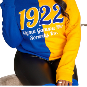 1922 couleur bloc Chenille sweat doux coton Premium col rond brodé Sigma Gamma Rho sororité vêtements pour collège - Product Image 6
