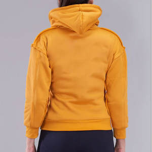 Sudaderas con capucha de mujer de alta calidad con mangas largas de secado rápido estilo informal teñido liso para invierno - Product Image 4