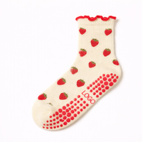 Chaussettes de yoga et de pilates personnalisées pour femmes, à motif floral, avec volants, antidérapantes, douces et confortables