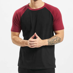 Fabricant OEM T-shirt à manches courtes raglan et col ras du cou pour hommes personnalisé 100% coton T-shirts raglan à manches courtes de couleur contrastée pour hommes - Product Image 1