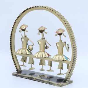 ตุ๊กตานักดนตรีเหล็กหลากสี3ชิ้นรูปปั้นตกแต่งบ้าน - Product Image 5