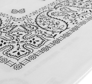 Pañuelo de Algodón 100% al por Mayor, Diseño Personalizado con Estampados de Letras y Puntos, Impresión Digital a Mano, Pañuelo Multifuncional - Product Image 5