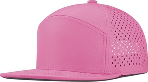 Wellprove White 6-Panel Snapback Cap Mesh Adjustable <b>Flat</b> Brim Breathable Solid Unisex Four Seasons Outdoor Casual <b>Hat</b> 100% - Product Image 4