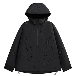 Chaqueta Impermeable con Capucha para Hombre, Tallas 2XL y 3XL, Chaqueta Cortavientos de Forro Polar para Senderismo y Camping, Abrigo de Invierno Cortavientos con Cierre de Cremallera - Product Image 3