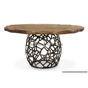 Table basse et d'appoint décorative en métal de conception de branche d'arbre élégant décor d'hôtel à la maison table de meubles de salon avec le dessus en verre - Product Image 4