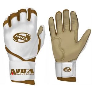 Guantes de Bateo de Cuero Personalizados en Negro/Blanco, Acolchados, con Cierre de Hebilla Ambidiestra, Tejido de Punto, para Entrenamiento de Béisbol para Adultos, en Varios Tamaños - Product Image 1