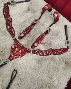 Ensemble Western Headstall & Breast Collar Set Premium Seasonal Horse Tack Designs ensemble de punaises de luxe pour cheval ensemble complet de chevaux de trait - Product Image 5