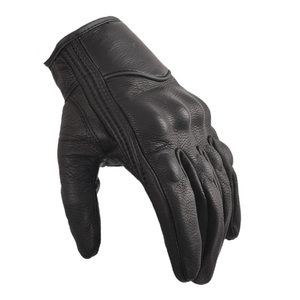Black Motorbike Full Finger Genuine Goatskin Leather Dirt Bike Glove Motorcycle Auto Racing Wear Genuine Leather Gloves For Men - Product Image 2