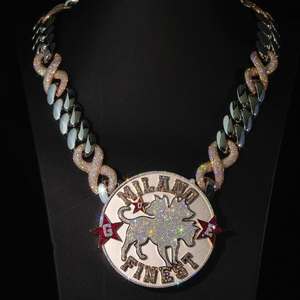 Bijoux de rappeur personnalisés en argent sterling 925 avec diamant moissanite, charme de style hip-hop pour homme, couleur or rose avec certificat GIA - Product Image 1