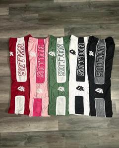 Pantalones Joggers de Algodón Antiarrugas de Alta Calidad Personalizados, Pantalones Deportivos Holgados de Pierna Ancha con Efecto Desgastado, Pantalones Deportivos Unisex de Nailon para Hombre, Cintura Media, Color Oscuro - Product Image 2