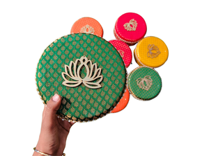 Mithai โลหะ ladoo ผลไม้แห้ง thambulam ของขวัญคืนสำหรับขนม pooja hindu - Product Image 2
