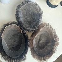 Prothèse capillaire invisible à l'aspect naturel pour cheveux gris Q6, prothèse capillaire pour hommes avec dentelle et PU, postiches pour hommes âgés